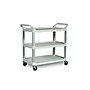 Rubbermaid Commercial 3-Shelf Plastic/Poly Mobile Utility Cart with Lockable Wheels, Off-White (FG409100OWHT)~#|#~18974302-F4A2-4A35-BF84FD10F413538B_sc7