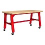 Learniture Ideate Series 72"W x 36"D Butcher Block Table, Beige/Red (LNT-NOR3005BB-RD-PK-SO)~#|#~189A22C4-91C7-40EE-80F13152D7EDBA6E_sc7