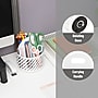 Mind Reader 4-Compartment Rotating Metal Desk Organizer, White (MOSBASK-WHT)~#|#~19056DDD-5099-404B-98789557657F83B9_sc7