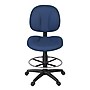 Regency Comfort Series Armless Fabric Drafting Chair with Footrest and Lumbar Support, Navy Blue (105-DK-NV)~#|#~19125F3C-1851-4989-91876EAF53DB660D_sc7