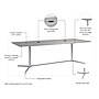Bush Business Furniture 96W x 42D Boat Shaped Conference Table with Metal Base, Platinum Gray (99TBM96PGSVK)~#|#~196DEF1A-E64C-4803-AF9AF2E9614B0ABC_sc7
