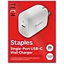 Staples TECH USB-C Wall Charger, 20W, White (ST62322)~#|#~19710462-A084-4460-B9C222C55B9AB568_sc7