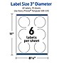 Avery Round Laser/Inkjet Multipurpose Labels, 3", White, 60/Pack (19479370931)~#|#~19BAC027-5447-4065-8904138770104FCC_sc7