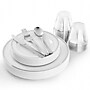 Round Elama Plastic Dinnerware Set, White/Silver, 150 Piece~#|#~19D08B21-51AC-4948-8F5E281C9B6F8FCF_sc7
