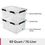 Sterilite 80 Quart Gasket Box with Lid, Plastic, Clear/Black, 4/Carton (39389004)~#|#~1A2068DD-CB8E-47AE-95D8367C37FD0C4D_sc7