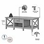 Bush Furniture Key West 47" x 24" Coffee Table, Cape Cod Gray (KWT148CG-03)~#|#~1A483EAE-0402-4D13-B33D549B4C606671_sc7