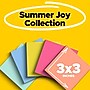 Post-it Super Sticky Notes, 3" x 3", Summer Joy Collection, 90 Sheet/Pad, 12 Pads/Pack (654-12SSJOY)~#|#~4F57DF42-86AE-47A8-BDD3F3B163974543_sc7