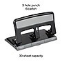 Staples One-Touch 3-Hole Punch, 30 Sheet Capacity, Black, 6/Case (26614)~#|#~1AD4F1B7-6A34-4827-AEE5F83647FC8370_sc7