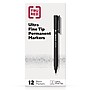 TRU RED™ Pen Permanent Markers, Ultra Fine Tip, Black, 12/Pack (TR54534)~#|#~1B2C5B23-7A12-47B8-968E28D2FC91F99B_sc7