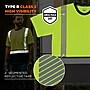 GloWear 8294BK High Visibility Short Sleeve Black Bottom T-Shirt, ANSI Type R Class 2, Lime, X-Small (22271)~#|#~1C13F4D6-C81C-4951-A8D56A8742B7C4B8_sc7
