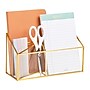 Mind Reader 4-Compartment Glass Desktop Organizer, Gold (3GORG-GLD)~#|#~1C23F1A0-B6F3-40E9-901DFD50DDA758C0_sc7