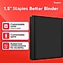 Staples Heavy-Duty 1.5-Inch D-Ring Binder, Black – Large Capacity 3-Ring Binder, Holds Up to 400 Sheets for School & Office~#|#~1CA489DC-D11C-4C51-90C0CCBEA009BB13_sc7
