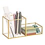 Mind Reader 2-Compartment Glass Desk Organizer, Gold (LG-GLD)~#|#~1CC22670-8058-4E79-ACCC04EFF4279F1D_sc7