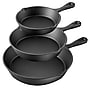 MegaChef Cast Iron Skillet Set, Black, 3 Piece Set (937114401M)~#|#~1CD08073-D1F1-4FD9-BDDD96855AE05160_sc7