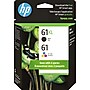 HP 61 Black High Yield and Tri-Color Standard Yield Ink Cartridge, 2/Pack (CZ138FN#140)~#|#~1D224542-D5A7-4401-87C8264EBE64E9D0_sc7