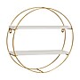 Mind Reader Metal Floating Round Wall Shelf, 15.5" x 3.81" x 16", White/Gold (MDGCIR-WHT)~#|#~1D28AF2B-7437-4E17-925AEDC6901E8814_sc7