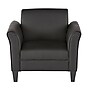 Alera® Reception Lounge Series Club Chair, Black/Black Leather~#|#~307FD3FA-4F73-43B5-857EC01A8190E9E2_sc7