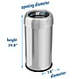 halo Stainless Steel Round Open Top Trash Can with Dual AbsorbX Odor Control System, Silver, 16 Gal. (OT16STR)~#|#~1D7DD8E4-60C9-41D3-B766AC2433DF3CD1_sc7
