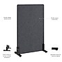Bush Business Furniture Fabric Freestanding Privacy Panel, 55"H x 34"W, Cool Charcoal (PSP134CL-03)~#|#~1DDF08BF-6190-48B6-A59D569FC163AE10_sc7