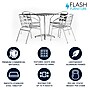 Flash Furniture Lila Indoor-Outdoor Table Set with 4 Slat Back Chairs, 27.5", Aluminum (TLH28SQ017BCHR4)~#|#~1E361808-2024-4171-AA245D0AE153945B_sc7