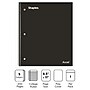 Staples Premium Poly 5-Subject Notebook, 8.5" x 11", College Ruled, 200 Sheets, Black (ST58317)~#|#~1E37507F-002B-4698-ABE6BBF2A4B2893C_sc7