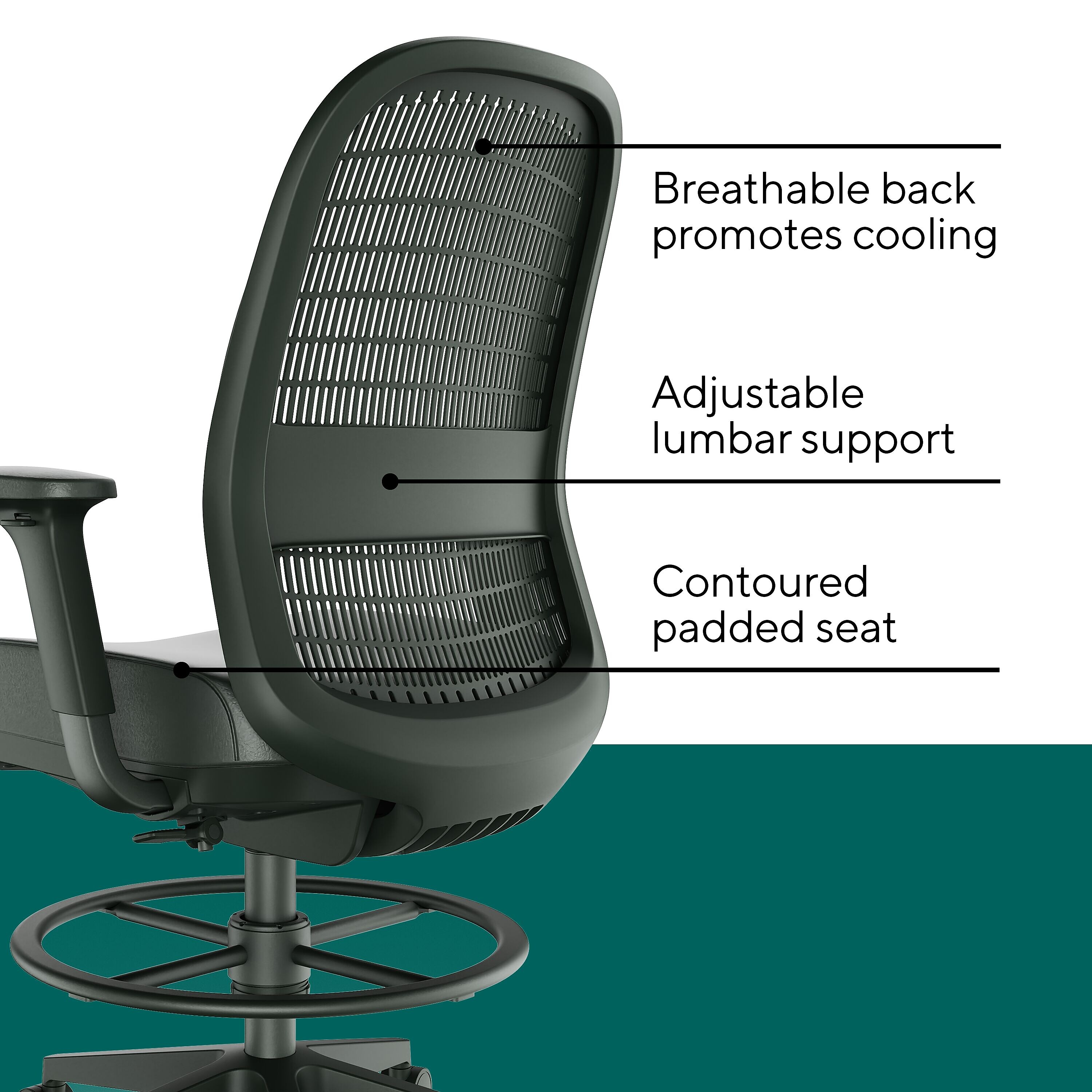Workplace2.0 Health Bedford Drafting Chair - Thumbnail 4