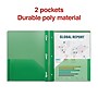 Staples 2-Pocket Plastic Folder, Letter Size, Durable Poly Folder for School, Office & Presentations, Green~#|#~1F0299D6-C515-40AE-9BEC3B6F9BF8CF32_sc7