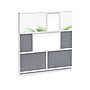 Luxor Workflow Series 8-Panel Modular Room Divider System Add-On Wall with Whiteboard, 70"H x 70"W, Gray/Silver~#|#~1F845AB7-B523-4798-9C59FD49B5879DEA_sc7