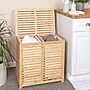 Household Essentials Double Laundry Hamper with Lid, Bamboo/Cotton, Natural (HE1172)~#|#~1F866C6B-C60C-47A2-A9CB42AF84C7EF62_sc7