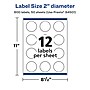 Avery Laser/Inkjet Round Multipurpose Labels, 2" Dia, Matte White, 600 Labels/Box (94501)~#|#~1FA95D1B-4FF3-42E8-A6547E12A9F1B040_sc7