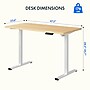 FlexiSpot ET155E 48"W Electric Rectangular Adjustable Standing Desk, Maple/White (ET155W-4824M)~#|#~1FDF8C6A-306C-4689-85FB8110AF25A9A9_sc7