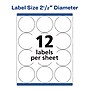 Avery High Visibility Laser Shipping Labels, 2.5"Dia., White, 300/Pack  (5294)~#|#~1FE1185C-E91B-46D0-B04344DCAF6CACAE_sc7