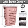 Mind Reader Slim Tapered Hamper with Lid, Plastic, Pink (SWHAMP50-PNK)~#|#~1FF4DB61-B10D-4673-A1E3F992E0E985D2_sc7
