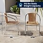 Flash Furniture Lila Aluminum/Rattan Stacking Chair, Beige (TLH020BGE)~#|#~200F5E06-3BB8-4640-A084A147359DE22F_sc7