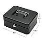 Excello Brands Steel Cash Box with Key Lock, 4 Compartments, Black (CHBX-6202-KY)~#|#~2023C31A-0284-479D-9606272166D2125F_sc7