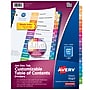 Avery Ready Index Table of Contents Pre-Printed Monthly Paper Divider, Jan - Dec Tabs, Multicolor, 1 Set (11127)~#|#~204EE409-6465-4CCB-A77934A43E6EFA0F_sc7
