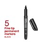 Staples Duramark Permanent Marker, Fine Tip, Black, 5/Pack (ST62954)~#|#~205C896F-2A7B-4EB8-936B17D47643EA73_sc7
