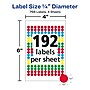 Avery Hand Written Color Coding Labels, 1/4" Dia., Assorted Colors, 192 Labels/Sheet, 4 Sheets/Pack (5795)~#|#~20AD62D9-7536-416E-B76B50F9E26E72D4_sc7