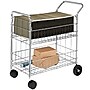Fellowes 2-Shelf Metal Mobile Mail Cart with Dual Wheel Front Casters, Chrome (40912)~#|#~20D054DE-BECA-47A0-8BF3CC916546FCC4_sc7