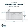 Viva Comfort 36.75"H x 72"W Exam Room Medical Cabinet With Sink, 6-Doors, 3-Drawers, Gray (ADIME902-BASE-72-LS-GRY-MK)~#|#~219EF51A-2DFA-4412-89D237851E4E1C5B_sc7