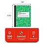 STAPLES Composition Notebook, 7.5” x 9.75”, Wide Ruled, 100 Sheets, Assorted Colors, 4‑Pack~#|#~21B99A48-E584-4FA2-BFF11BAECA1833D3_sc7