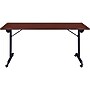 Lorell 63"W x 24"D Mobile Folding Training Table, Laminate, With Wheels, Mahogany (LLR60735)~#|#~221013B8-7D0D-411E-B6065708870B10A7_sc7
