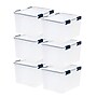 Iris WeatherPro 46 Qt. Latch Lid Storage Bin, Clear, 6/Carton (110455CT)~#|#~221249F7-9E54-41B0-99E3FA274A40322E_sc7