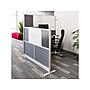 Luxor Workflow Series 8-Panel Modular Room Divider System Add-On Wall with Whiteboard, 70"H x 70"W, Gray/Silver~#|#~2217C900-8620-4D42-A468DA45E5DB1202_sc7