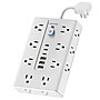 Overtime OS70 22-in-1 Multi-Port 16-Outlet 3 USB-A 3 USB-C Ports Power Strip, White (OADOS70)~#|#~225E9728-E592-4592-8C447AD97E74DFD7_sc7