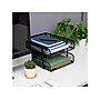 Mind Reader 2-Tier Stackable Paper Desk Tray, Metal Mesh, Black, 2/Set (2CSTACK2-BLK)~#|#~231F66C8-F5A2-4237-9F59574D9A15CCCB_sc7
