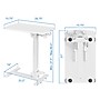 Mount-It! Foldable Rolling Overbed Table, 26.75"W, White (MI-8046)~#|#~23A9B860-DBEC-43D0-865B69EEEA2AE289_sc7