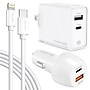 Delton Overtime USB-C/USB Wall & Car Chargers with Apple MFi Certified Cable for iPhone/iPad, White (CE14542A)~#|#~23BCF005-F78B-49E0-93F1000AFF274301_sc7