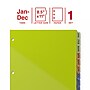 Staples Pre‑Printed Monthly Plastic Dividers, A–Z Multicolor Tabs, Durable Write‑On Design, Letter Size, 12‑Tab Set~#|#~23ED6CAF-79CC-4877-B607348BD35F6973_sc7