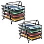 Mind Reader 4-Tier Stackable Paper Desk Tray Organizer, Metal, Black, 2/Pack (4TPAP2PK-BLK)~#|#~23F2AB11-7546-4334-BC1066CFED881A72_sc7